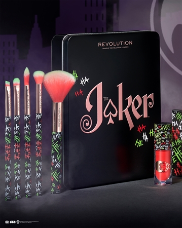 Makeup Revolution DC Collection X Joker™ makiažo šepetėlių rinkinys su dėklu