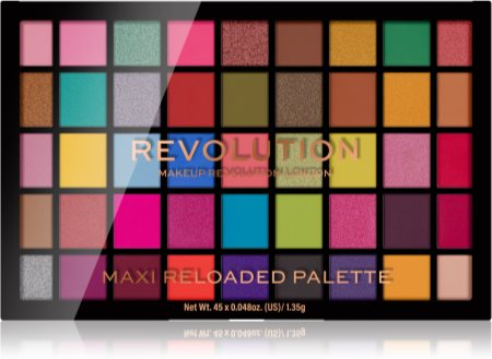 Makeup Revolution Maxi Reloaded Palette puuterimaisia luomivärejä sisältävä paletti