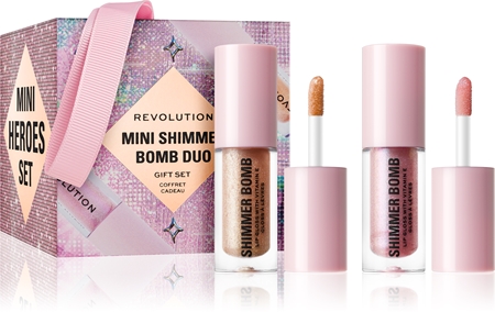 Makeup Revolution Xmass 2024 Mini Shimmer Bomb Duo gift set for lips