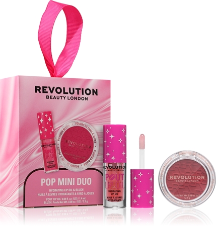 Revolution Pop Mini Duo Hydrating Lip Oil & Blush Dāvanu komplekts