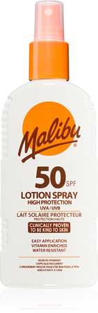 Malibu Lotion Spray High Protection aurinkosuojavoide SPF 50