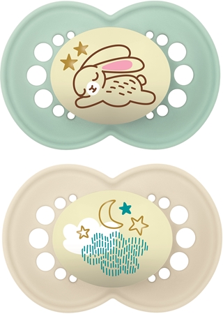 MAM Original Night Schnuller 2er-Set - Leuchtender Beruhigungssauger 6-16 Monate