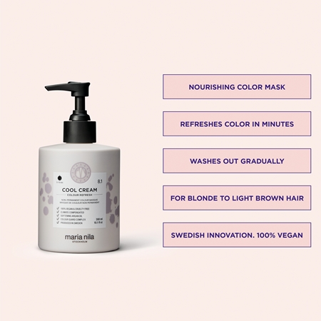 Maria Nila Colour Refresh Cool Cream delikatna odżywiająca maska bez trwałych pigmentów barwiących