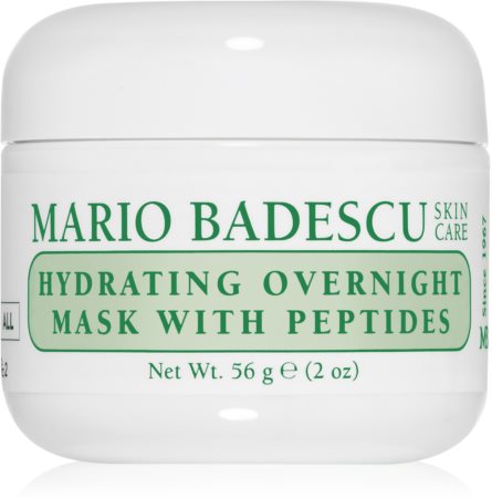 Mario Badescu Hydrating Overnight Mask with Peptides yönaamio sisältää peptidejä