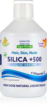 Swedish Nutra Hair, Skin, Nails Silica +500 supliment alimentar pentru păr, unghii și piele