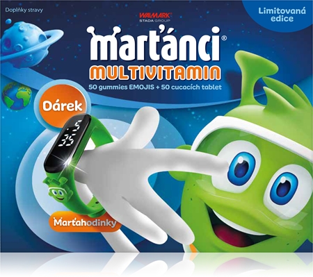 MARŤÁNCI multivitamíny 50 gummies Emojis + 50 cmúľacích tbl. DARČEK Martahodinky darčeková sada pre deti