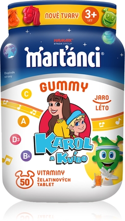 MARŤÁNCI Karol a Kvído jaro - léto žvýkací tablety s multivitamínovým komplexem