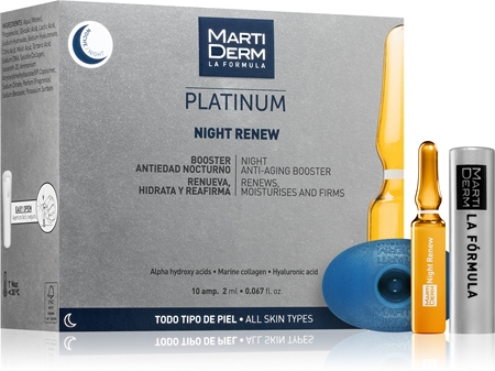 MartiDerm Platinum Night Renew sérum peeling exfoliant en ampoules