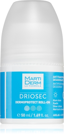 MartiDerm Driosec Dermoprotect Roll-On deodorační antiperspirant proti bílým a žlutým skvrnám