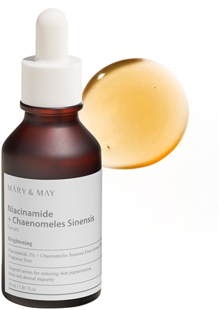 Mary&May Niacinamide + Chaenomeles Sinensis Regenerating And Brightening Serum to restore the skin barrier