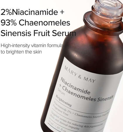 Mary&May Niacinamide + Chaenomeles Sinensis Regenerating And Brightening Serum to restore the skin barrier