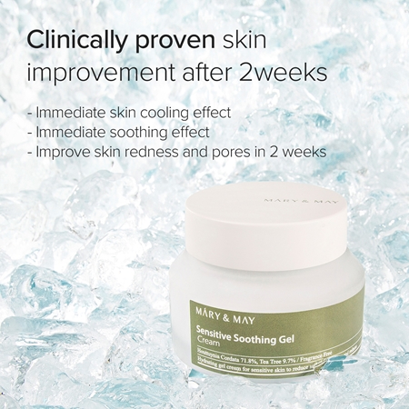 Mary&May Sensitive Soothing Gel Cream Light Hydrating Gel Cream to soothe and strengthen sensitive skin