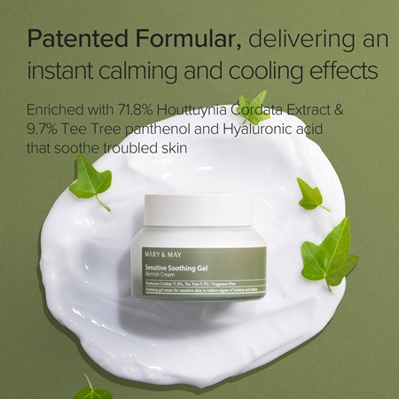 Mary&May Sensitive Soothing Gel Cream Light Hydrating Gel Cream to soothe and strengthen sensitive skin