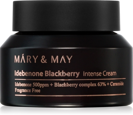 MARY & MAY Idebenone + Blackberry Complex Intensive Total Care Cream rozjasňující hydratační krém s protivráskovým účinkem