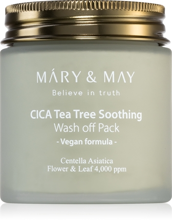 MARY & MAY Cica Tea Tree Soothing mineralna maska z glinki oczyszczająca do łagodzenia