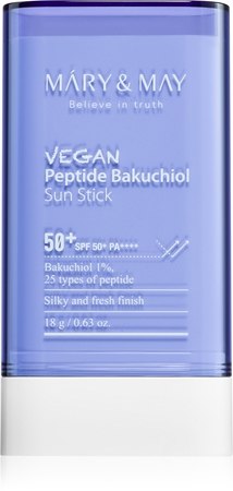 MARY & MAY Peptide Bakuchiol Sun Stick opalovací krém v tyčince s protivráskovým účinkem
