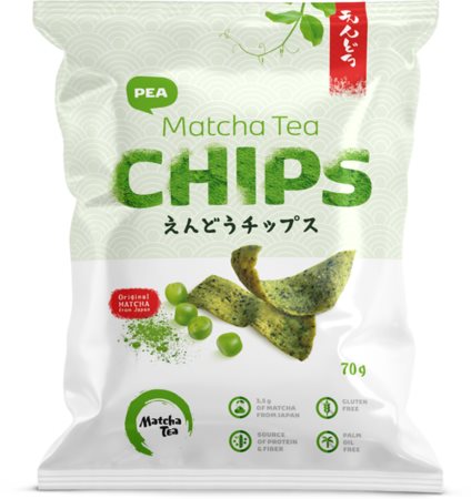 Matcha Tea Chips hrachové proteinové chipsy