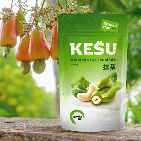 Matcha Tea Kešu v Matcha Tea čokoládě ořechy v polevě s matchou