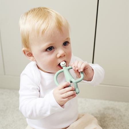 Matchstick Monkey Teething Toy and Gel Applicator purulelu mukana harja 2in1