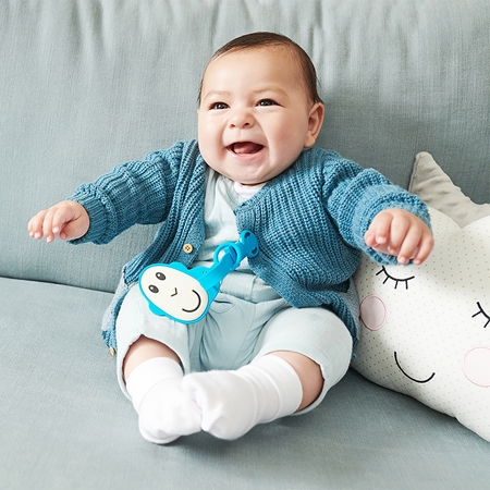 Matchstick Monkey Flat Face Teether & Soother Clip подарунковий набір для дітей Blue