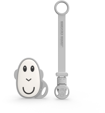Matchstick Monkey Flat Face Teether & Soother Clip Gift Set voor Kinderen Grey