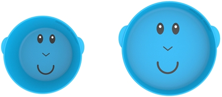 Matchstick Monkey Monkey Plate & Bowl set de vajilla para niños Blue