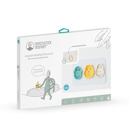 Matchstick Monkey Animal Snack Mat komplet naczyń dla dzieci