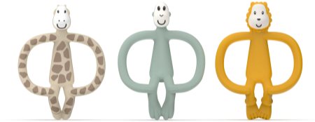 Matchstick Monkey Animal Teether Gift Set lote de regalo Giraffe Gigi, Lion Luda, Monkey Mint(para niños )