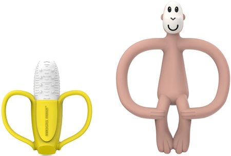Matchstick Monkey Banana Soother & Monkey Teether dárková sada pro děti