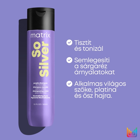 Matrix So Silver sampon semlegesíti a sárgás tónusokat