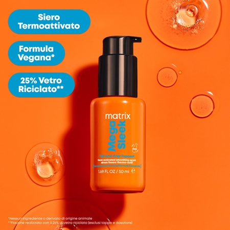 Matrix Mega Sleek 96H Anti-Frizz Topcoat siero per capelli per capelli ribelli e crespi