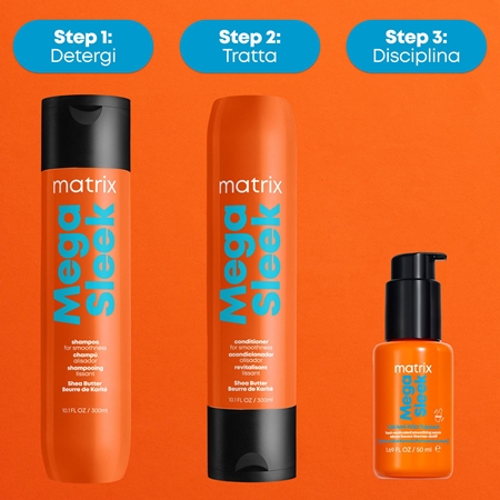 Matrix Mega Sleek 96H Anti-Frizz Topcoat siero per capelli per capelli ribelli e crespi