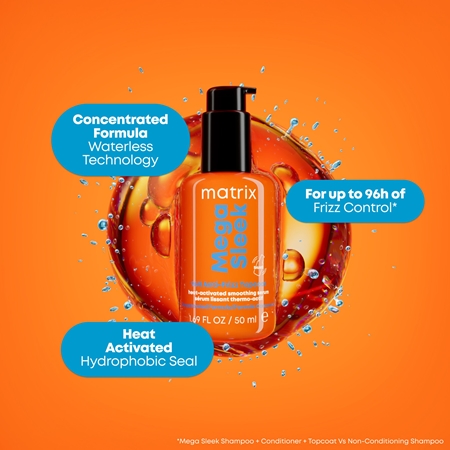 Matrix Mega Sleek 96H Anti-Frizz Topcoat Hair Serum for unruly and frizzy hair
