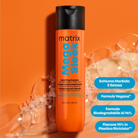Matrix Mega Sleek Smoothing Shampoo shampoo per capelli ribelli e crespi