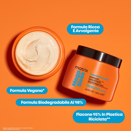 Matrix Mega Sleek Smoothing Mask maschera per capelli per capelli ribelli e crespi