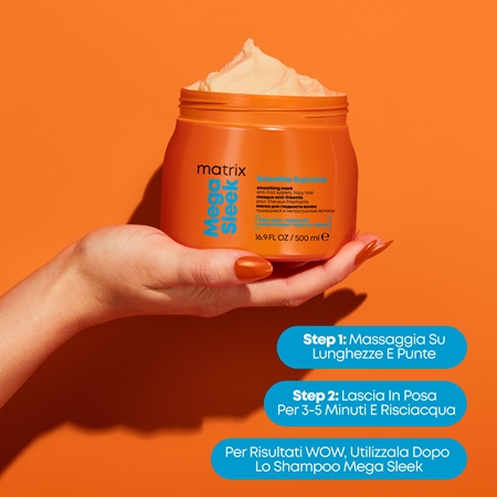 Matrix Mega Sleek Smoothing Mask maschera per capelli per capelli ribelli e crespi