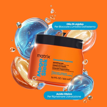 Matrix Mega Sleek Smoothing Mask maschera per capelli per capelli ribelli e crespi