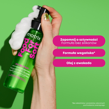 Matrix Food For Soft XXL Big 'N Soft Extra Volumizing Hydrating Mousse pianka nawilżająca do zwiększenia objętości