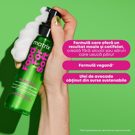 Matrix Food For Soft XXL Big 'N Soft Extra Volumizing Hydrating Mousse spumă hidratantă și extra volum