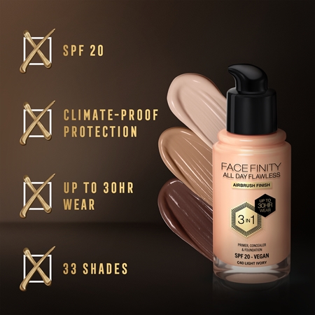 Max Factor Facefinity All Day Flawless machiaj persistent SPF 20