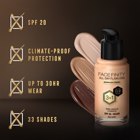Max Factor Facefinity All Day Flawless langanhaltende Make-up Foundation SPF 20