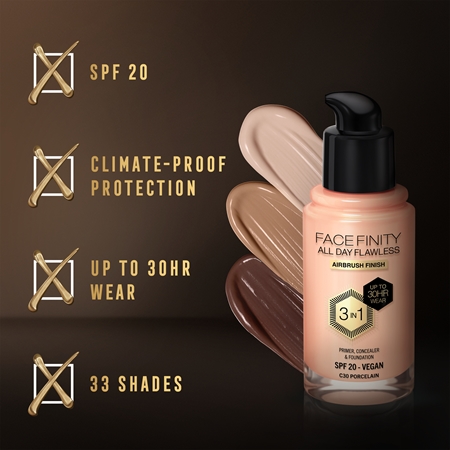 Max Factor Facefinity All Day Flawless dlhotrvajúci make-up SPF 20