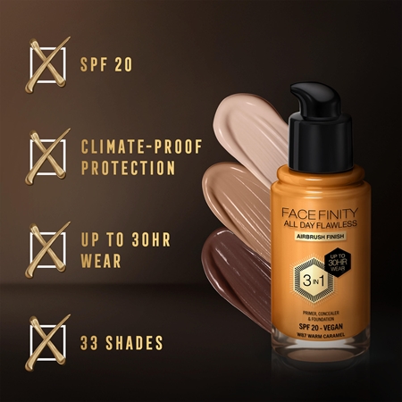 Max Factor Facefinity All Day Flawless дълготраен фон дьо тен SPF 20