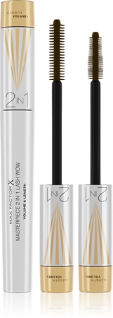 Max Factor Masterpiece Lash Wow maskara za podaljšanje, privihanje in volumen trepalnic s krtačko 2v1