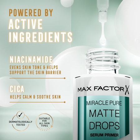 Max Factor Miracle Pure Matte Drops base per levigare e opacizzare la pelle