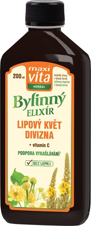 Maxi Vita Herbal Lipový květ + divizna bylinný elixír při kašli a nachlazení