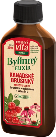 Maxi Vita Herbal Kanadské brusinky bylinný elixír pro zdravé močové cesty