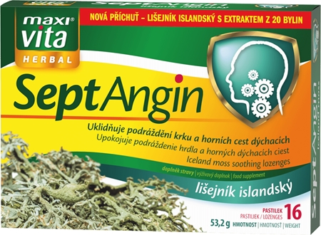 Maxi Vita Herbal SeptAngin Lišejník islandský pastilky při bolestech v krku
