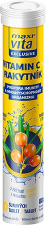 Maxi Vita Exclusive Vitamín C + Rakytník šumivé tablety na podporu imunitného systému