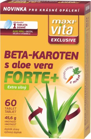 Maxi Vita Exclusive Beta-karoten s aloe vera tablety pro podporu opálení